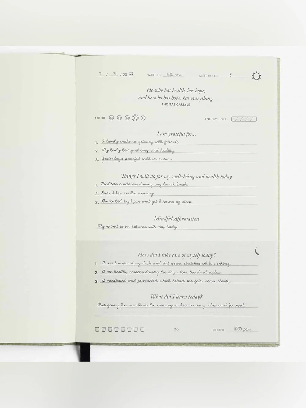 The Five Minute Journal for Fitness and Health